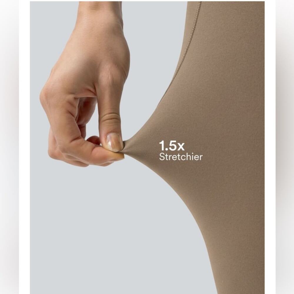 Halara Slimming Women’s Dawn Brown High Waisted leggings with pockets. - Picture 6 of 8